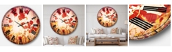 Designart Flower Oversized Round Metal Wall Clock